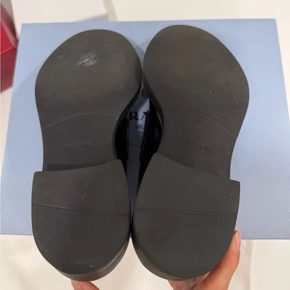 Prada brushed platform loafers black leather - Picture 9 of 11